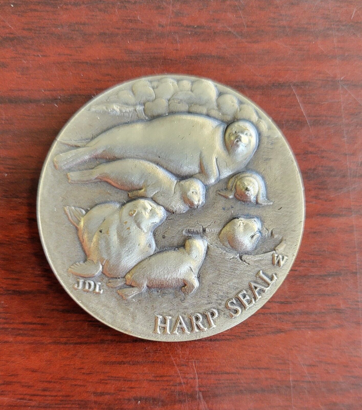 Longines Symphonette Sterling Harp Seal Wildlife Series Medal 1.1oz Coin