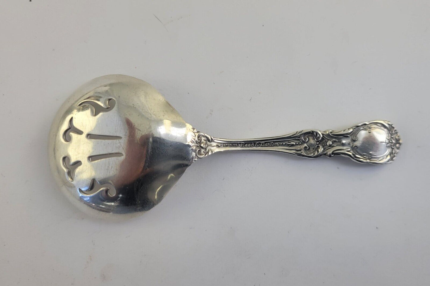 Reed & Barton Francis I Sterling Pierced Bon Bon Spoon4 5/8"- New Mark 1.2oz.