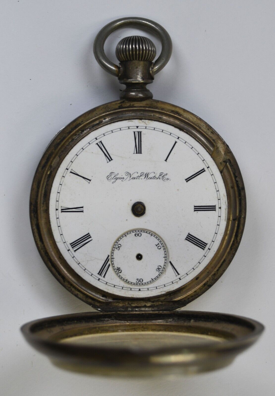 1890 Elgin Size 18 Open Face Coin Silver Case Pocket Watch 385