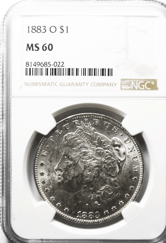 1883 O $1 Morgan Silver Dollar MS60 NGC Uncirculated New Orleans