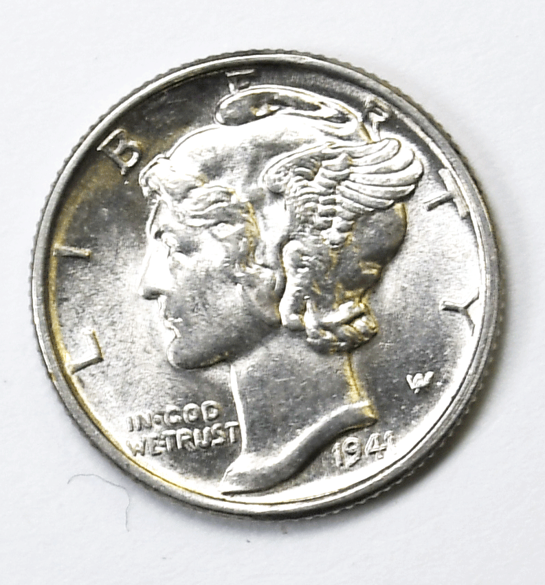 1941 10c Mercury Silver Dime Rare Ten Cents Philadelphia AU