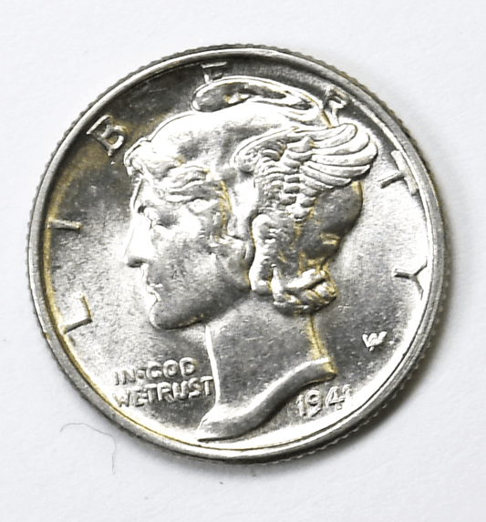 1941 10c Mercury Silver Dime Rare Ten Cents Philadelphia AU