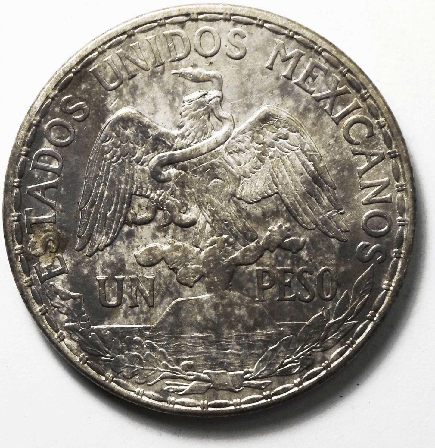 1913 Mexico Silver One Peso Coin KM#453 AU Rare