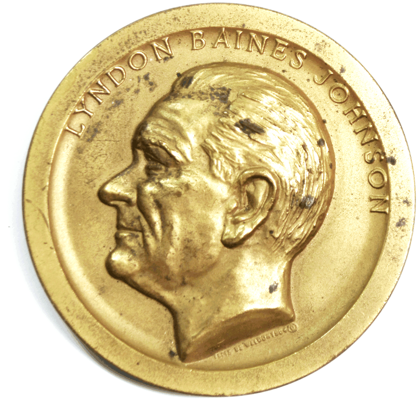 Lyndon Baines Johnson Presidential Inauguration Medal 70mm Bronze