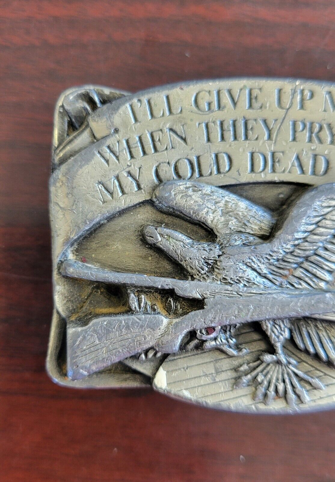 SISKIYO 1983 I'll Give Up My Gun When They Pry It 2nd Amendment Belt Buckle