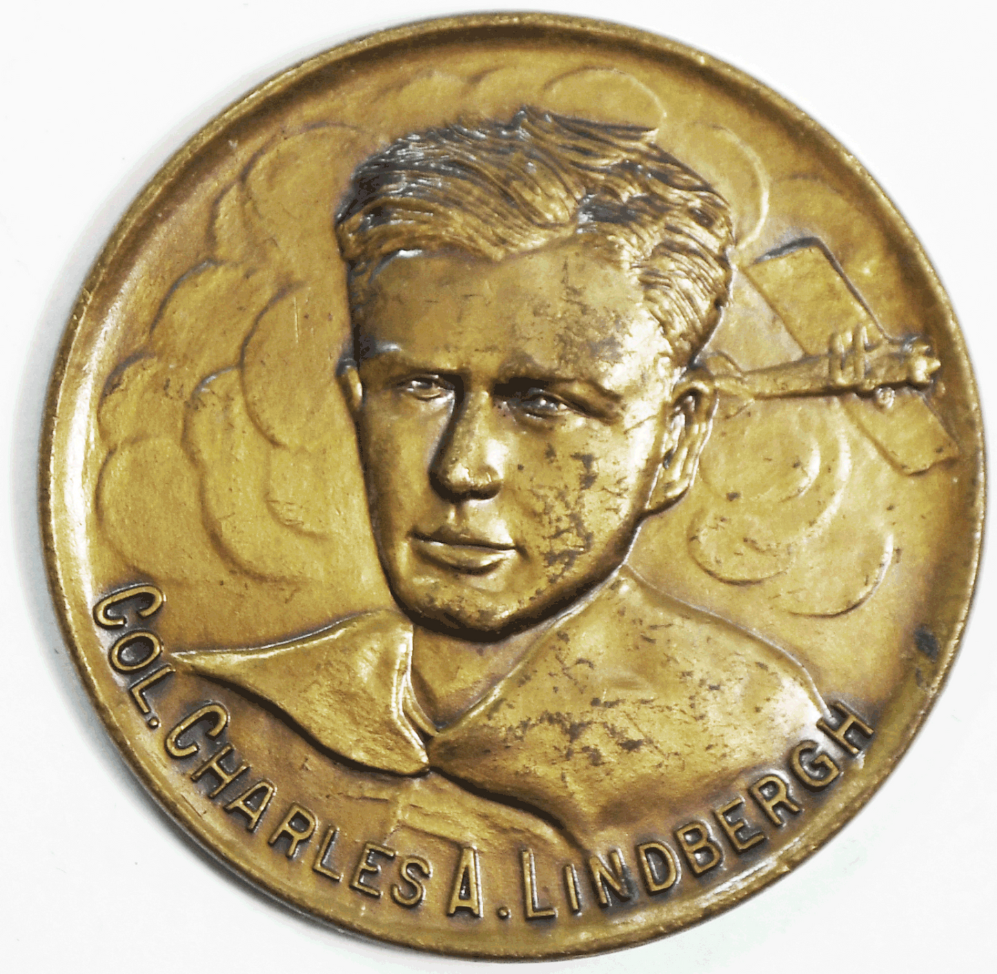 1927 Kansas City Air Port Dedication Charles Lindbergh Medal 38mm