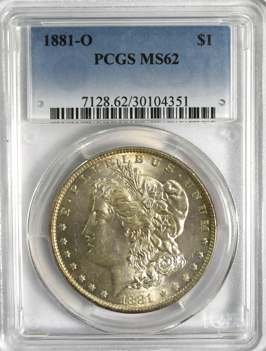 1881 O $1 Morgan Silver One Dollar PCGS MS62 New Orleans Uncirculated