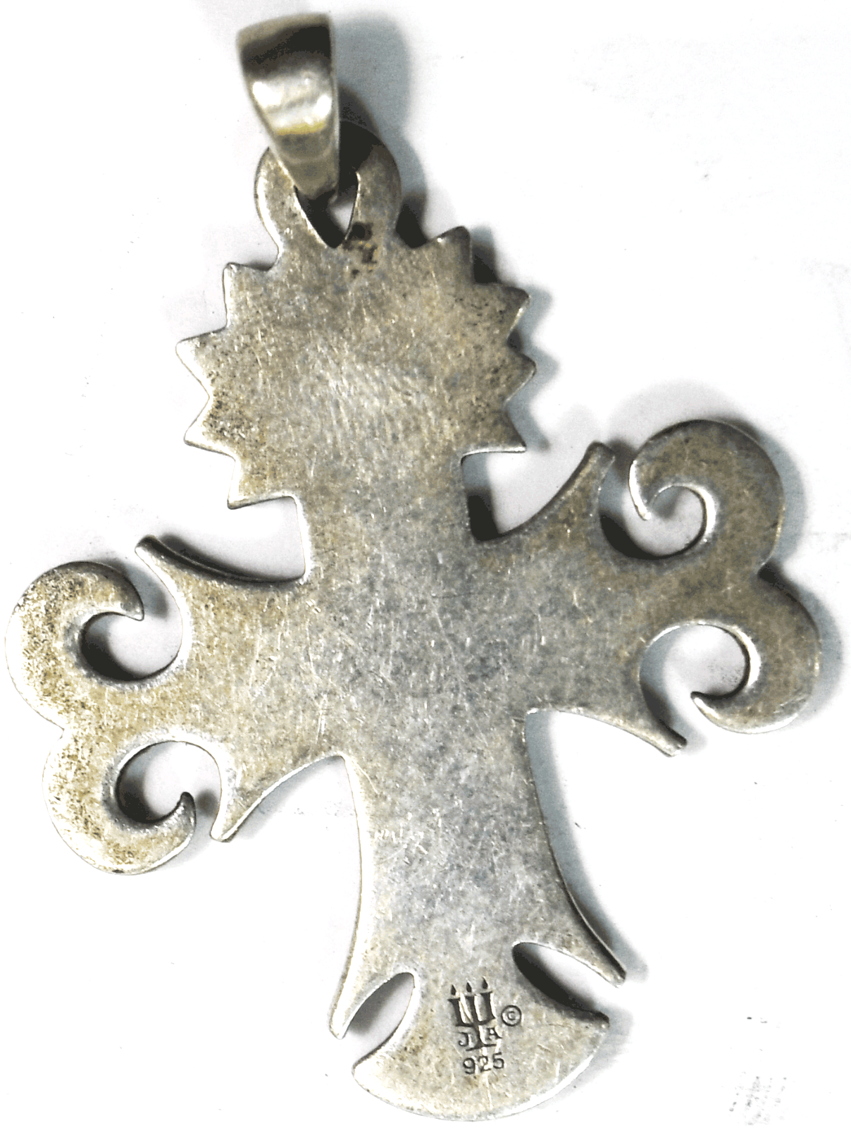 Sterling Silver James Avery Primavera Cross Pendant Dove Flower 2" x 34mm