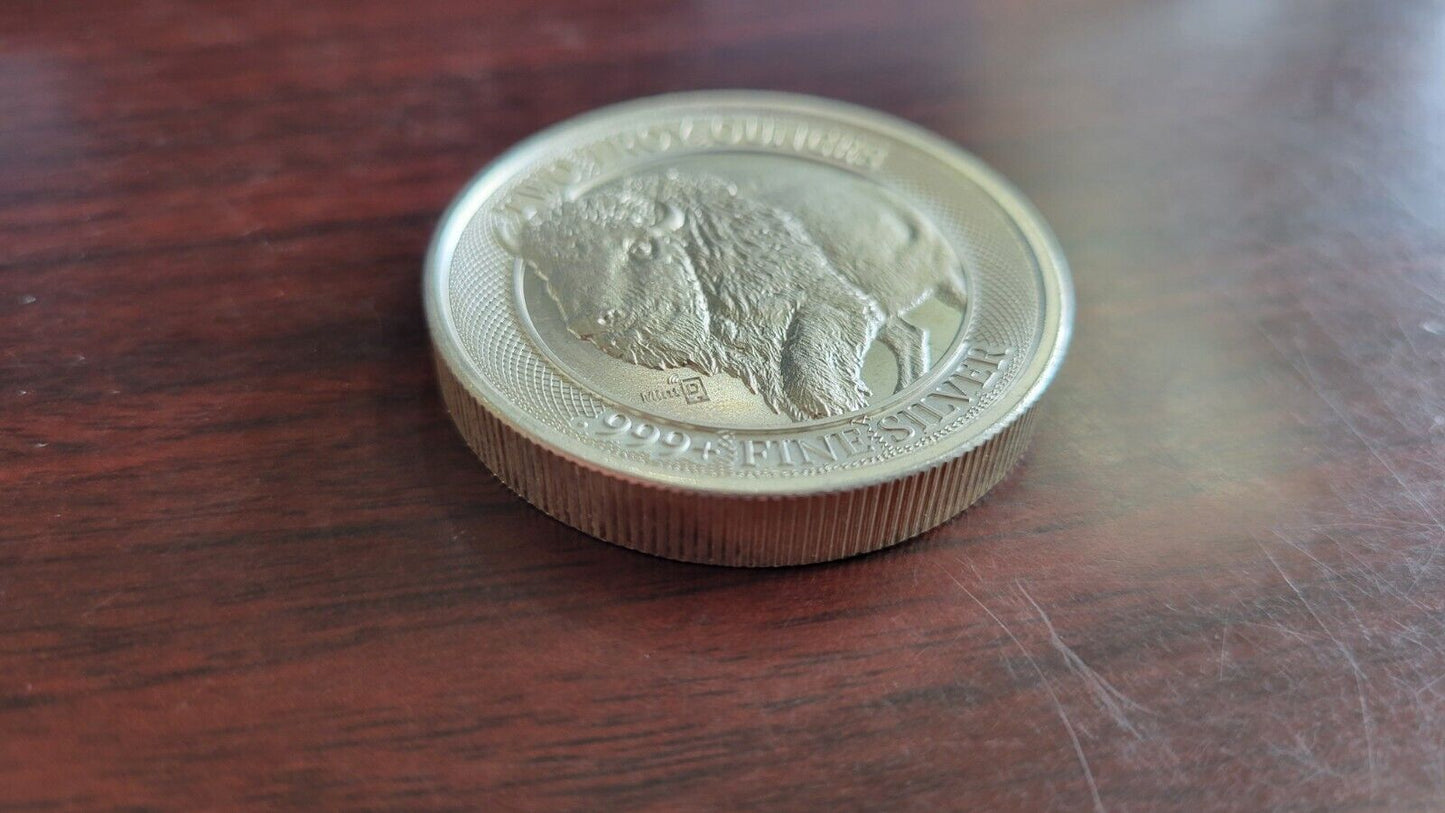 Mint ID.com Two Ounce .999 Fine Silver Buffalo Round Tap To Scan NFC Chip