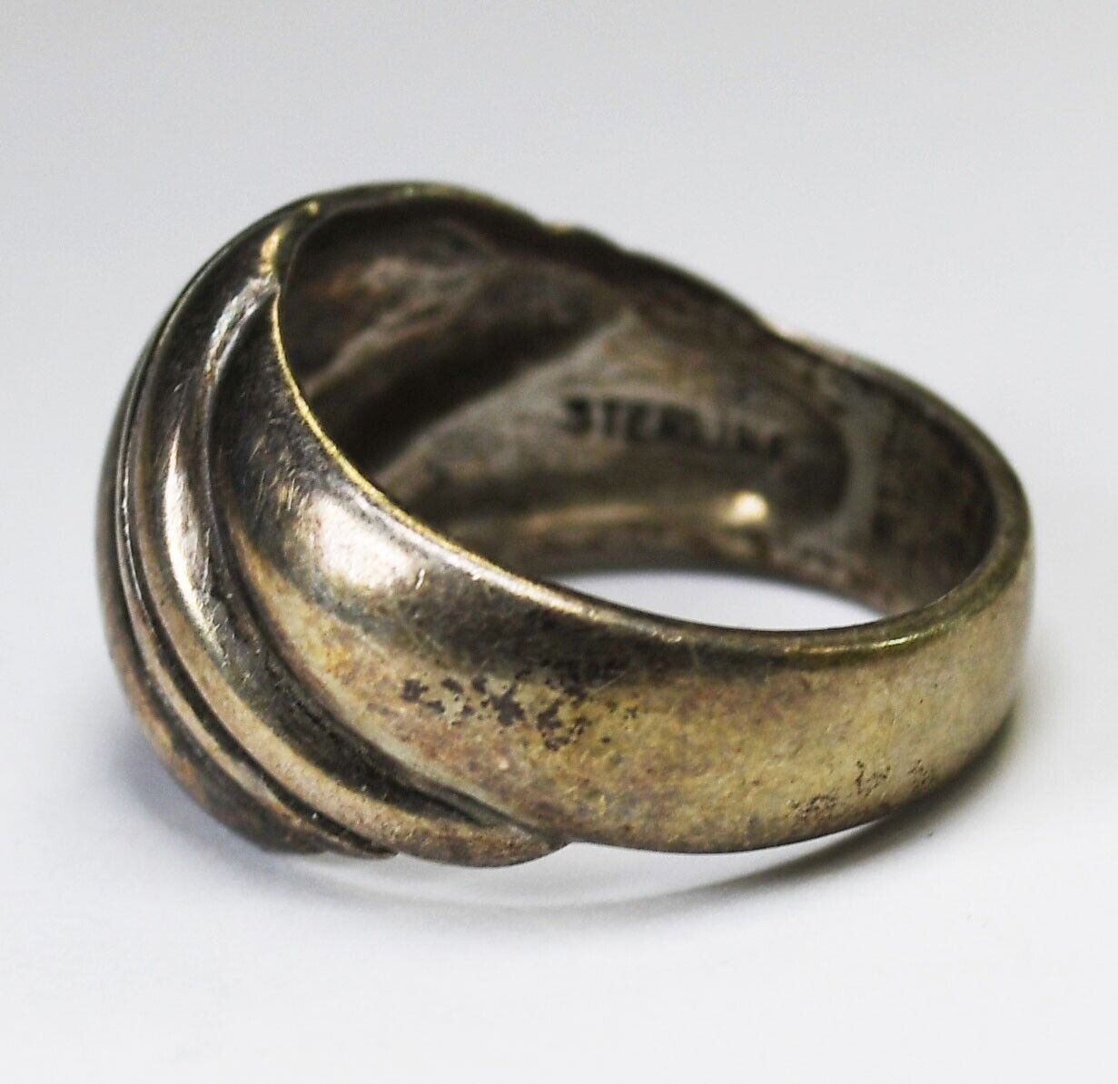 Sterling Silver Kabana Triple Stripe Band 13mm Size 8