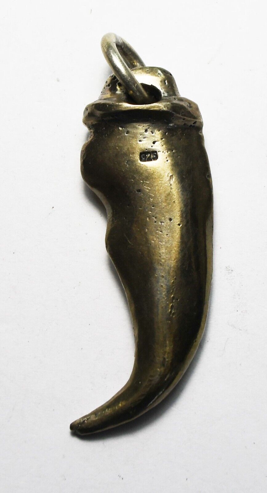 Sterling Silver Heavy Solid Bear Claw Talon Chili Pepper Pendant 25g