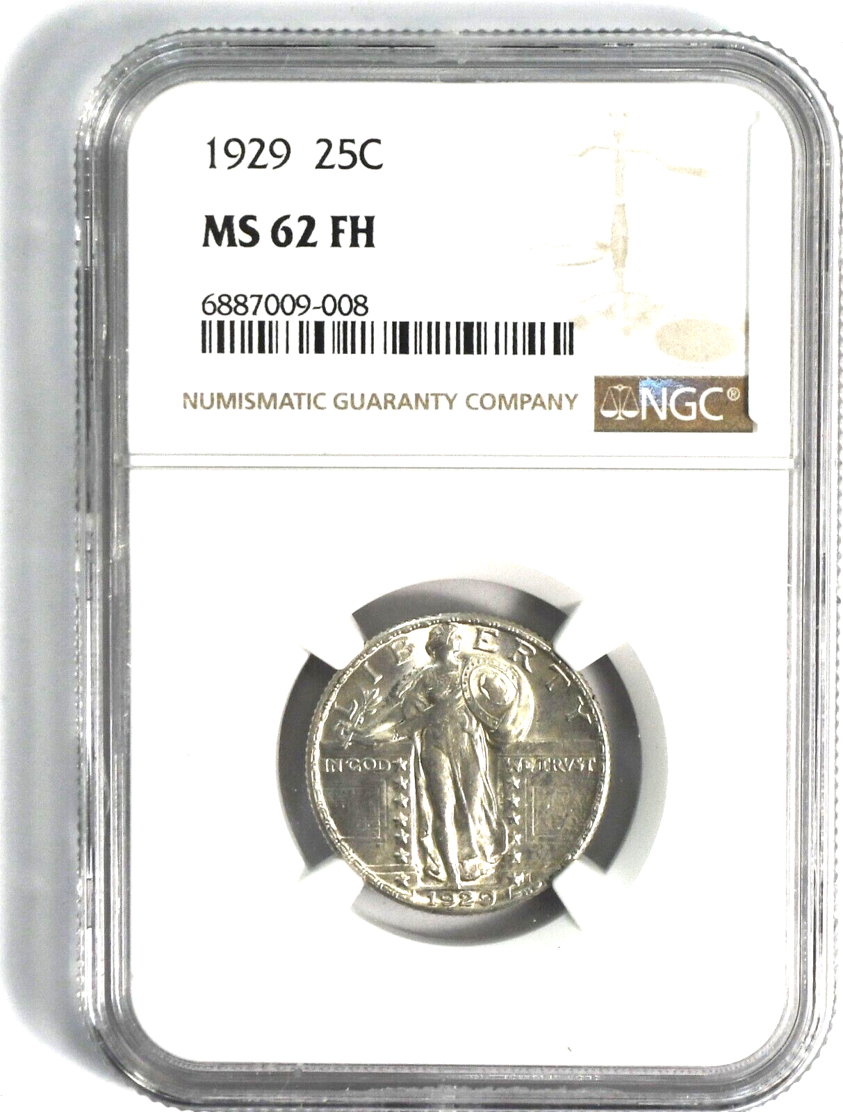 1929 25c Standing Liberty Silver Quarter Philadelphia MS62 FH NGC