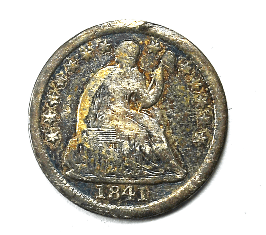 1841 H10c Seated Liberty Silver Half Dime Philadelphia Rare 5c