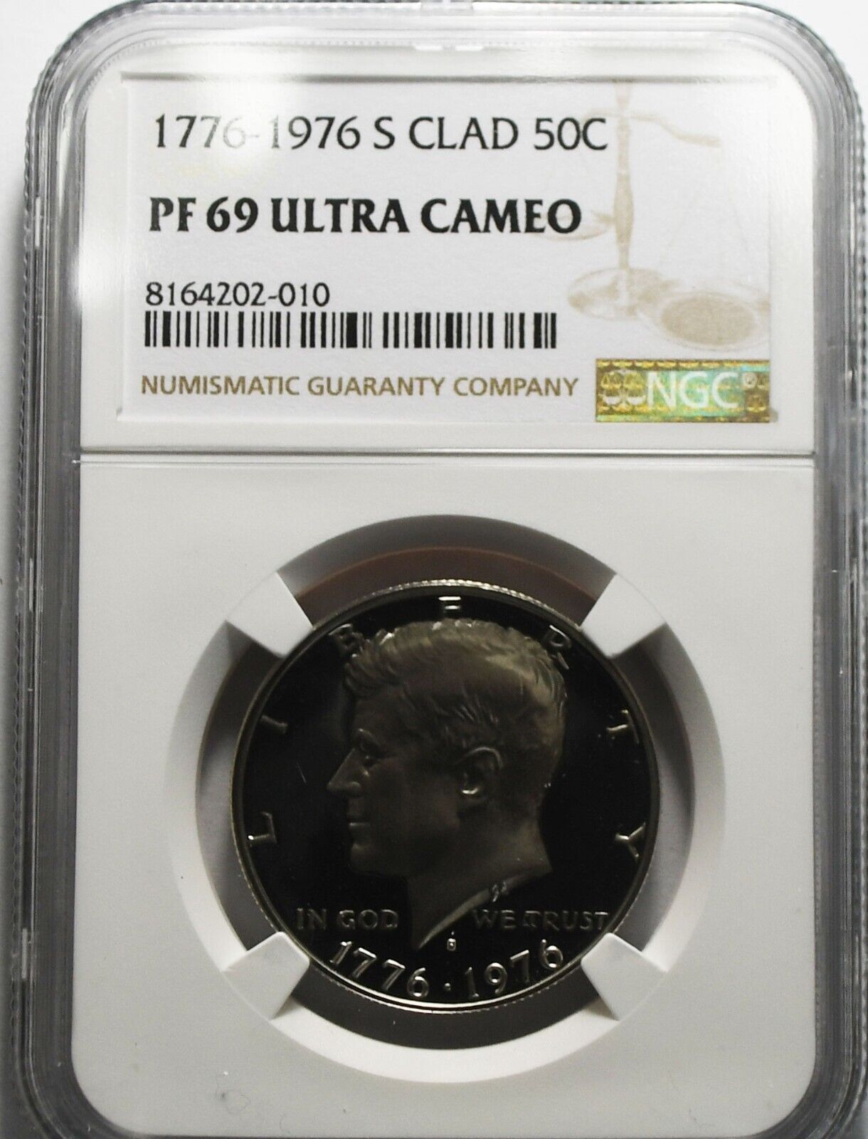1976 S 50c Kennedy Half Dollar NGC PF69 Ultra Cameo Proof 1776 Bicentennial