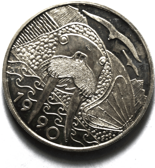 1990 Alaska Mint Walrus State Seal .999 1 ozt. Silver Round