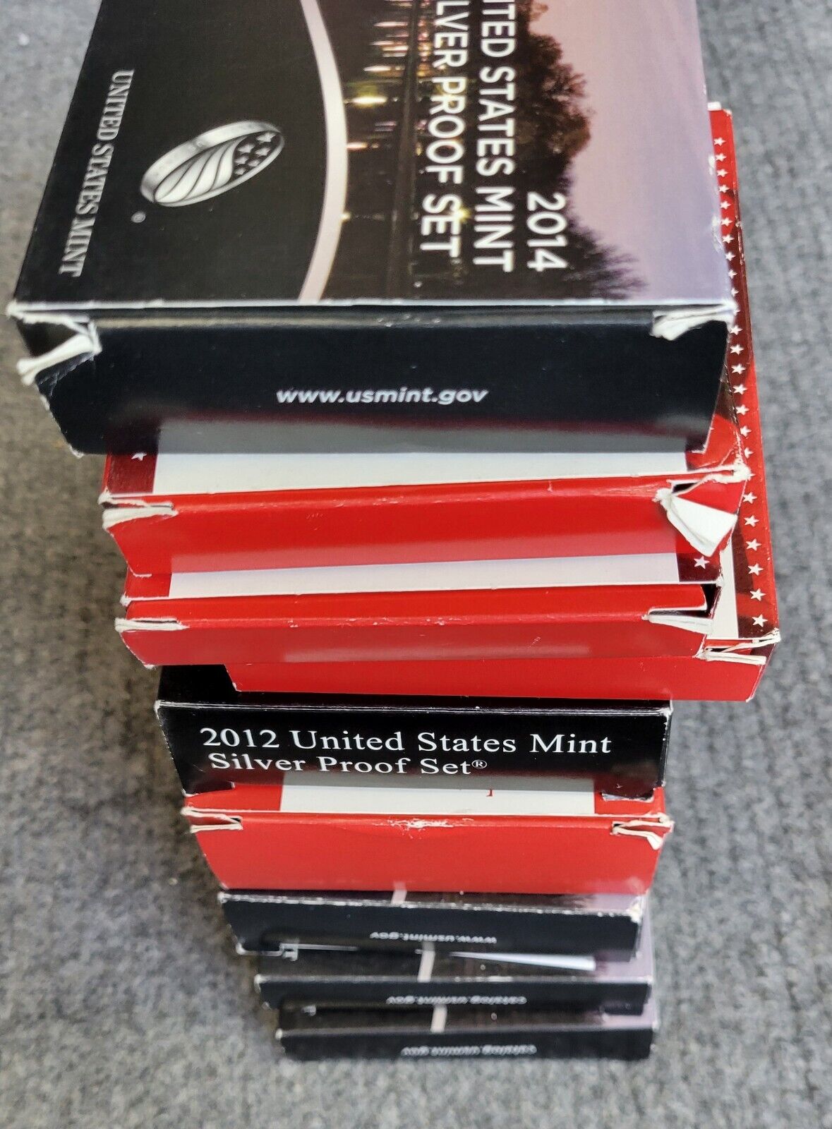 9 Set Lot Of US Mint Silver Proof Sets 1999, 2009, 2016, 2017, 2019, 2012, 2014