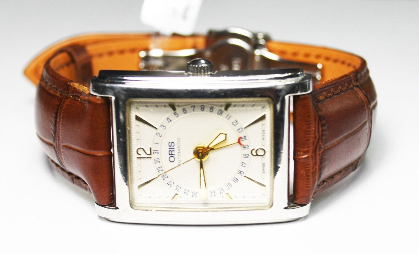 Oris Pointer Rectangular 26mm Stainless Swiss Automatic Date Wristwatch