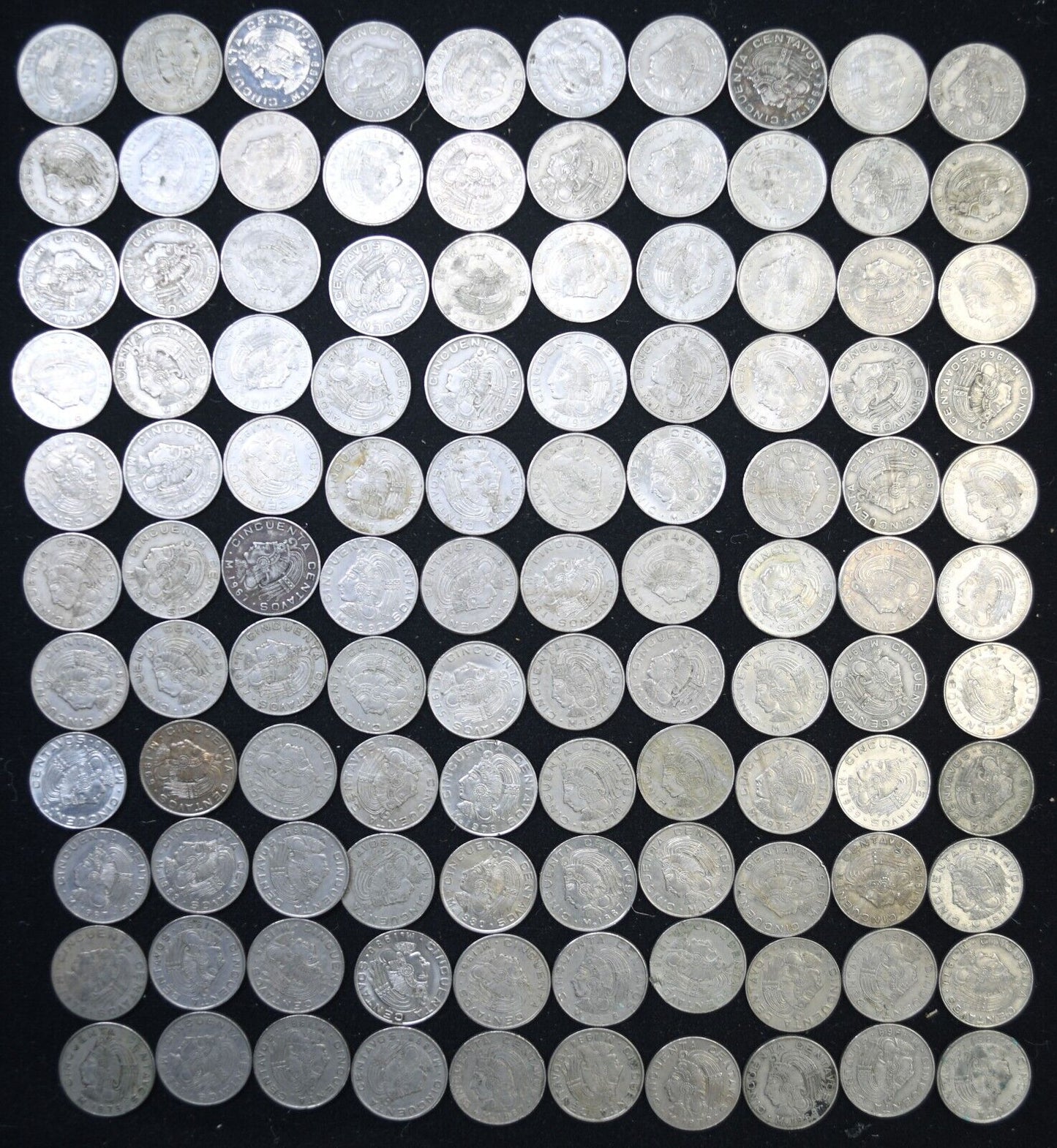 110pc Mexico Estados Unidos Mexicanos 50 Centavos KM# 1964-1982