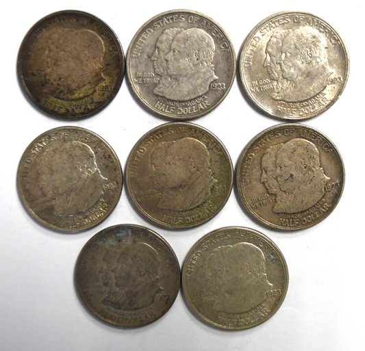 8pc 1923 S Monroe Doctrine Half Dollar 50c Commemorative Silver Coins
