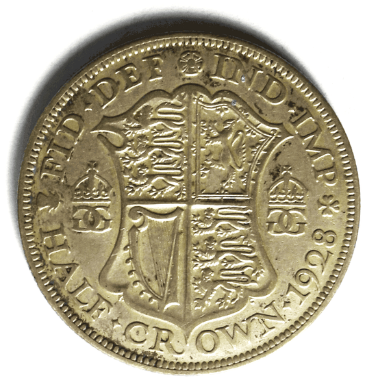1928 Great Britain Half 1/2 Crown KM# 835 Silver Coin