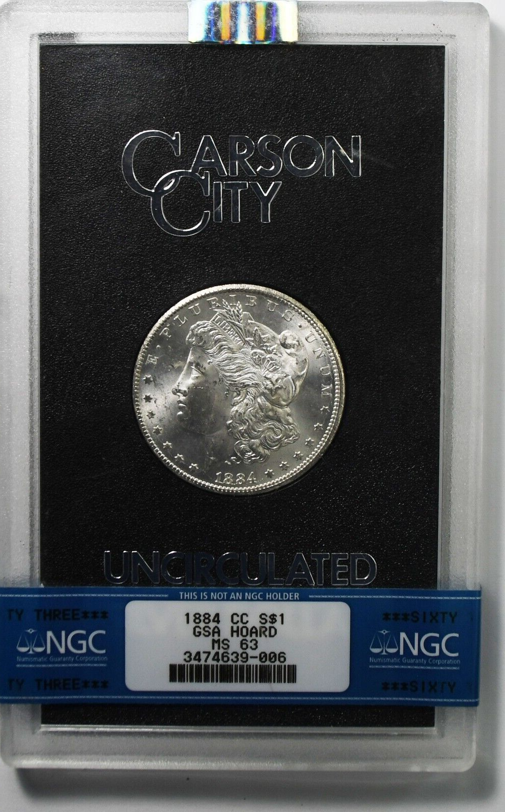 1884 CC $1 Morgan Silver One Dollar Carson City NGC MS63 GSA No Box or Paper