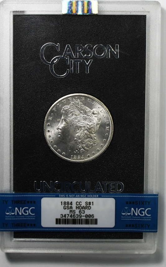 1884 CC $1 Morgan Silver One Dollar Carson City NGC MS63 GSA No Box or Paper