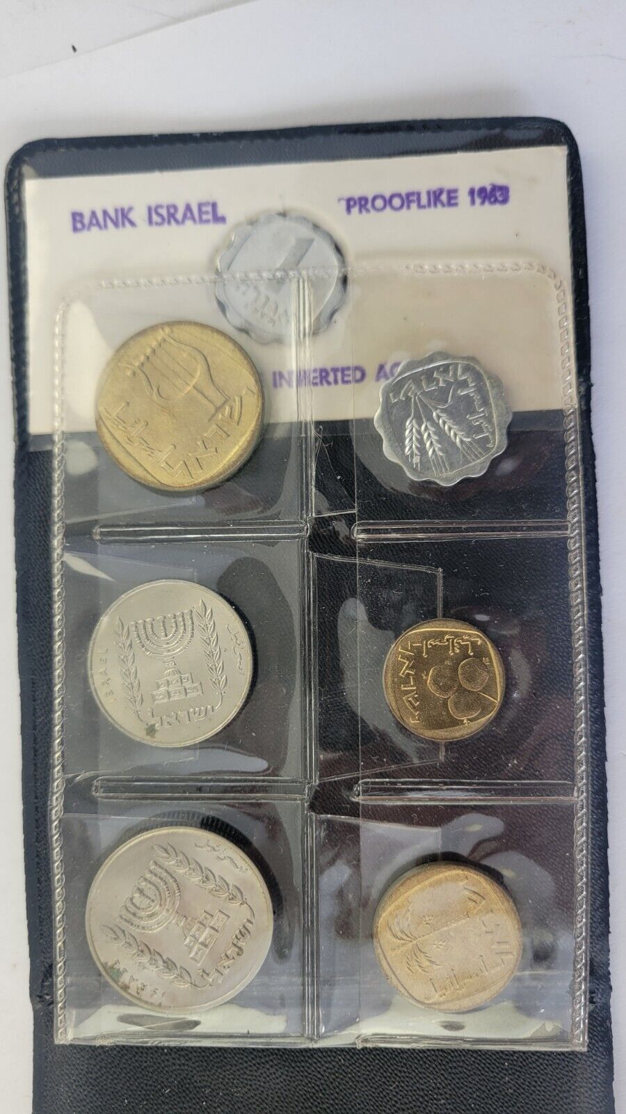 1963 Uncirculated Coins of Israel Six Coin Set w/inverted Agurah Coin