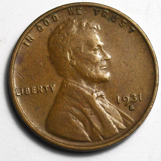 1931 S 1c Lincoln One Cent Wheat Cent San Francisco Rare