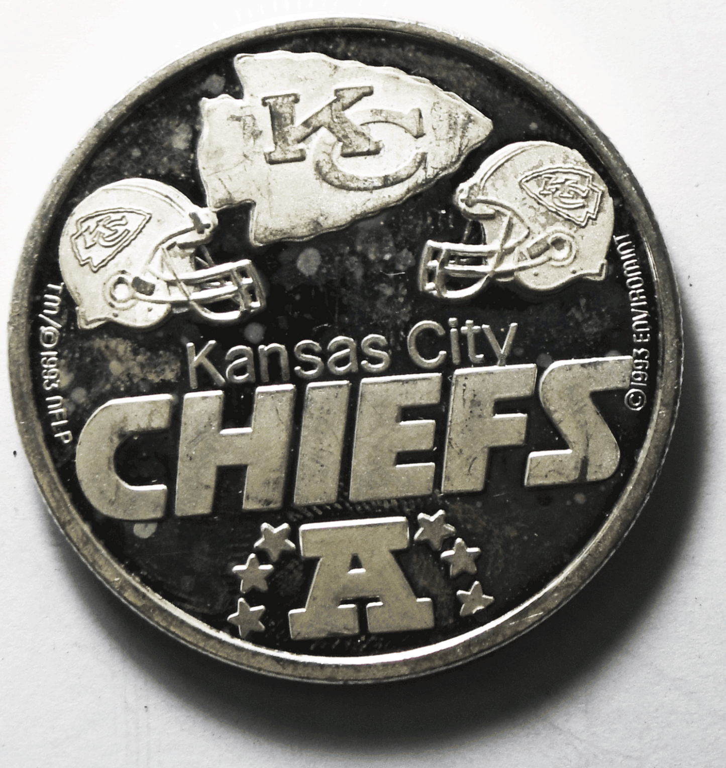 1995 KC Chiefs NFL Western Division Champions  .999 1 ozt. Silver Round  #355