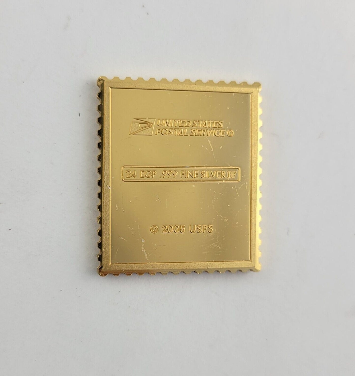 USPS United We Stand .999 Fine Silver Gold Plated Stamp John F. Kennedy .35oz.