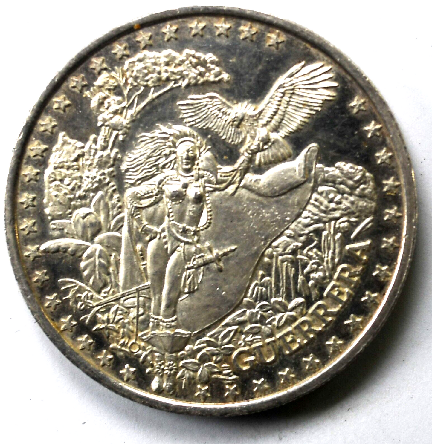 Guerrera Warrior 2 oz .999 Silver Coin Dos Onsas 999 Plata Pura 47mm