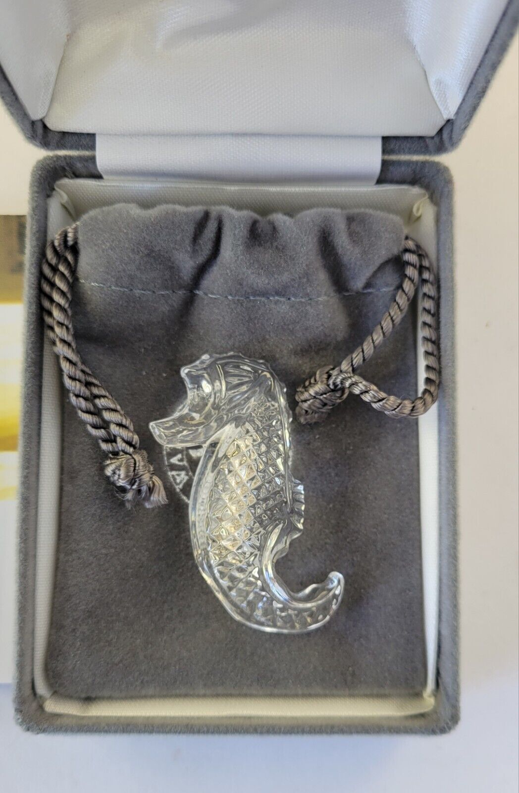 Waterford Crystal Seahorse Brooch Pin Ocean Sea Horse Jewelry Boxed