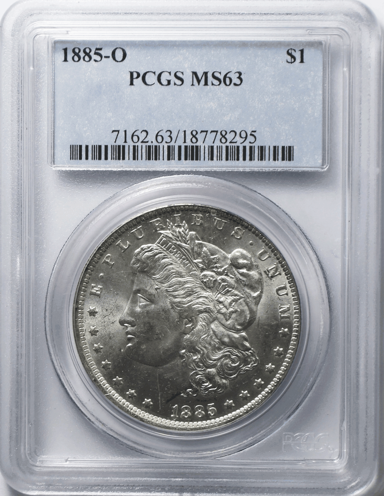 1885 O $1 Morgan Silver One Dollar PCGS MS63 New Orleans Uncirculated