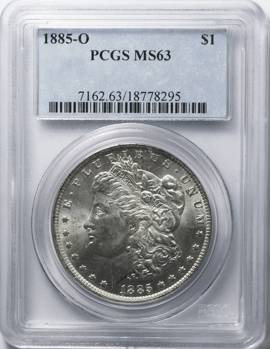 1885 O $1 Morgan Silver One Dollar PCGS MS63 New Orleans Uncirculated