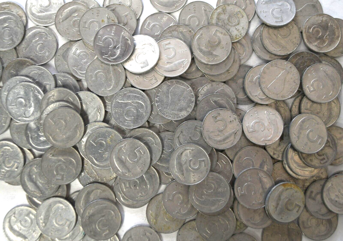 150pc Italy 5 Five Lire Aluminum Coins Lot 1951-1973