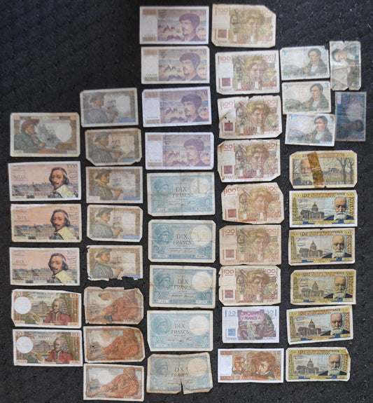 43 France 5 10 20 50 100 500 1,000 Francs Banknotes 1917- 1997