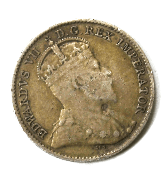 1910 Canada 5c Five Cents Silver Coin Half Dime Warped