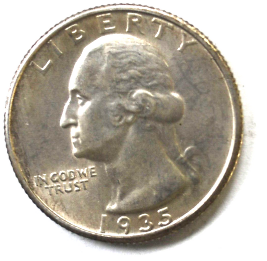 1935 25c Washington Silver Quarter Dollar Philadelphia AU