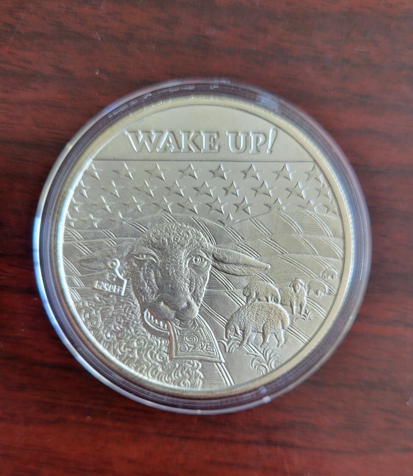 2017 Wake Up!  1oz .999 Fine Silver Round Sheeple Crescent City Silver
