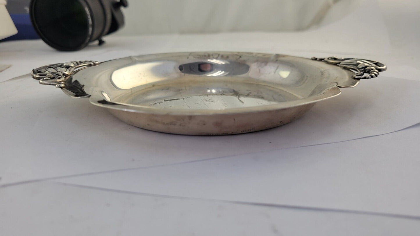 Blossom by Webster Sterling Silver 8" Wide Dish Tray Georg Jensen Style 6.1oz.