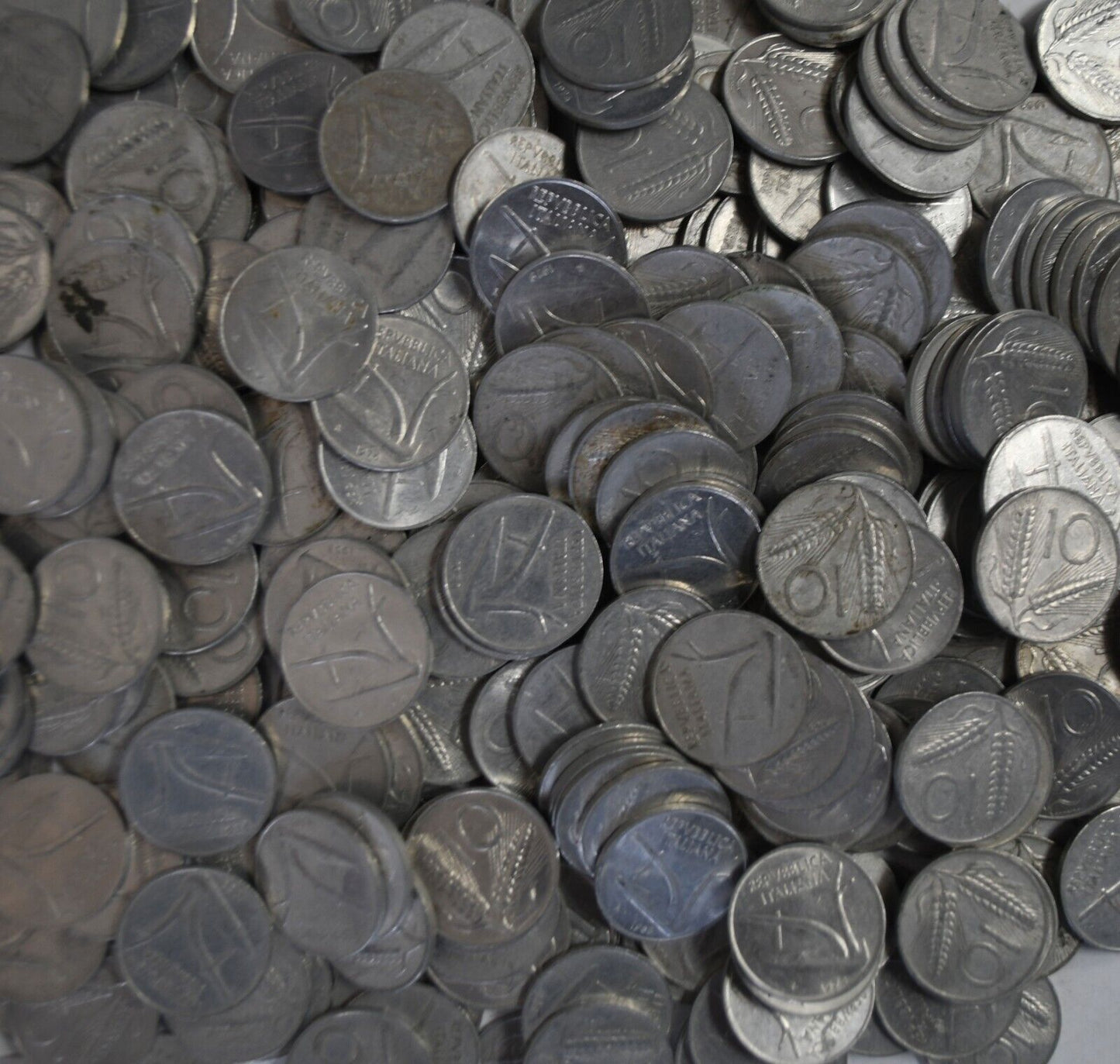 290pc Italy 10 Lire Aluminum Coins Lot 1951-1998