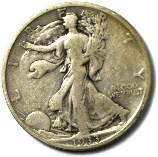 1933 S 50c Walking Half Dollar Silver Fifty Cents San Francisco