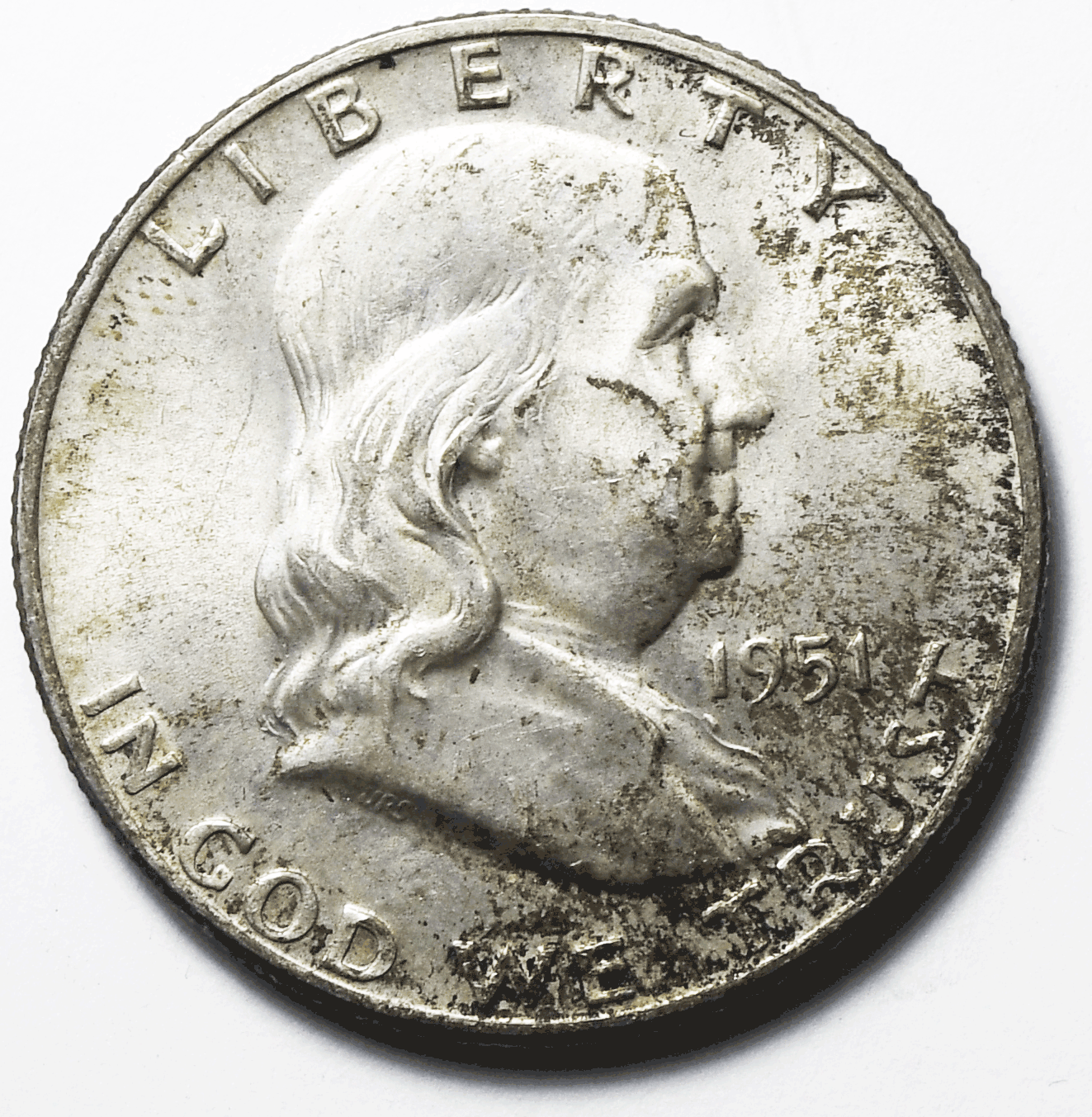 1951 D 50c Franklin Silver Half Dollar Fifty Cents Denver AU