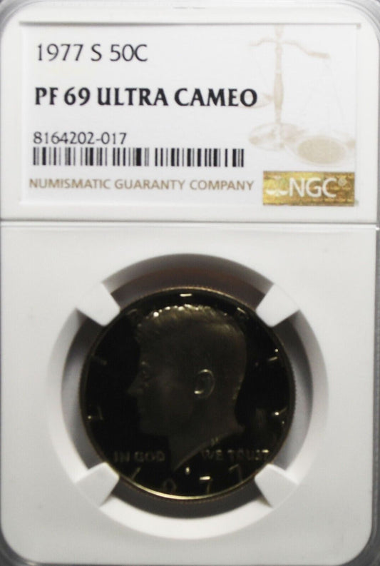 1977 S 50c Kennedy Half Dollar NGC PF69 Ultra Cameo Proof San Francisco