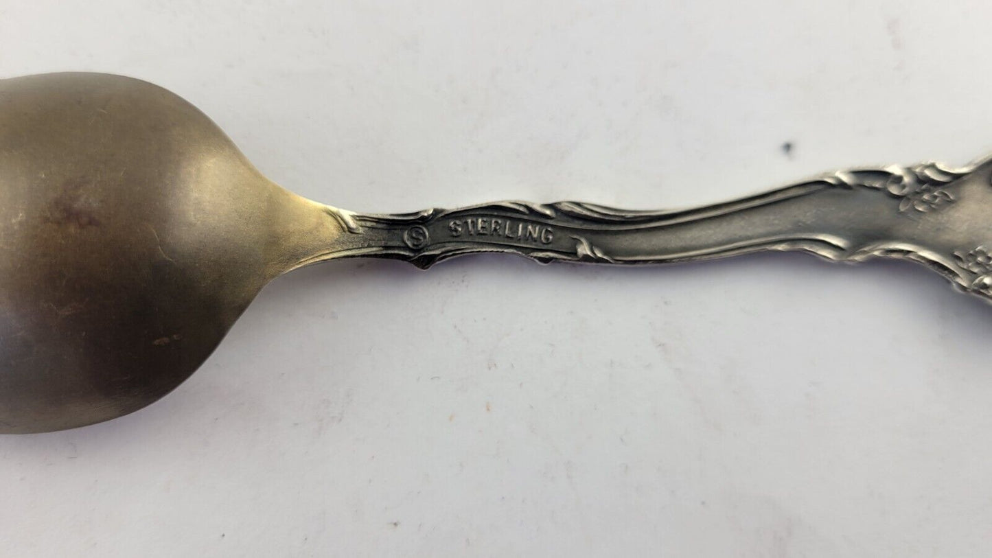 Cathedral de Chihuahua Mexico 5 5/8" Sterlling Enameled Souvenir Spoon .96oz.