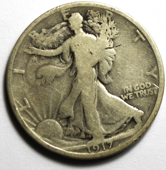 1917 50c Walking Liberty Silver Half Dollar Fifty Cents Philadelphia