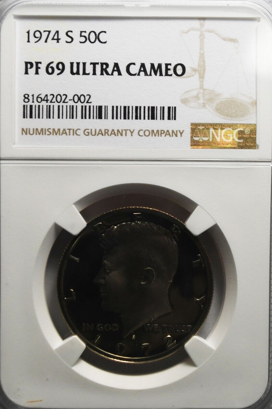 1974 S 50c Kennedy Half Dollar NGC PF69 Ultra Cameo Proof San Francisco