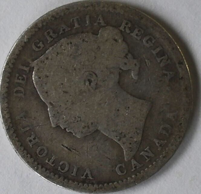 1891 Canada 10c Ten Cents Silver Coin Dime KM# 10