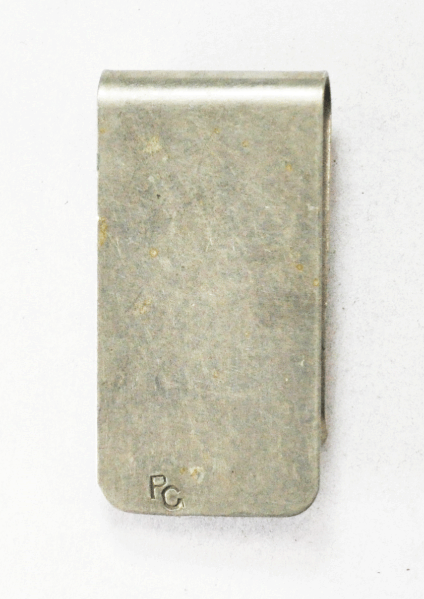 Sterling Turquoise Coral Floral Della Presley Curley Money Clip 2" x 1"