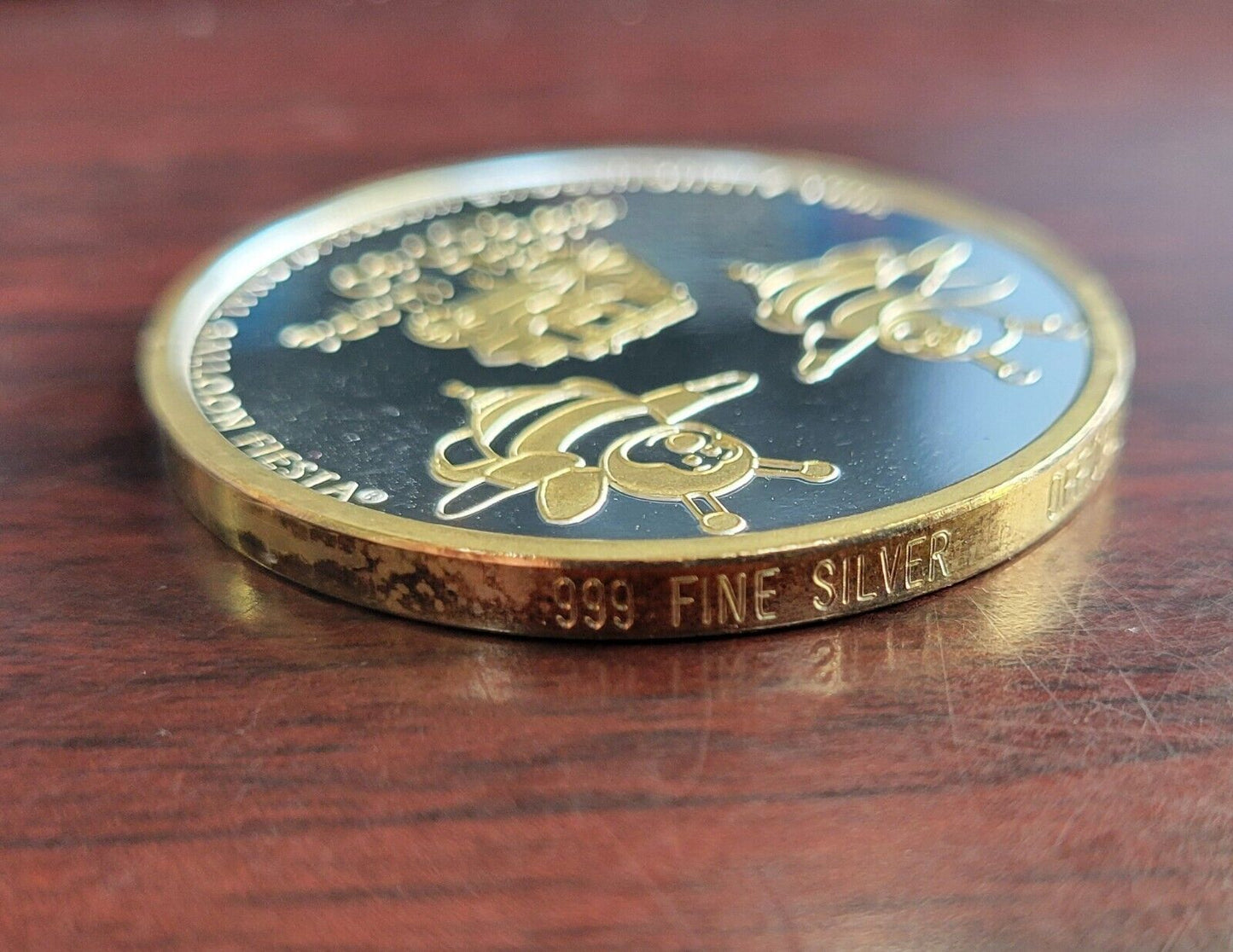 2005 Albuquerque Special Shape Rodeo Hot Air Balloon 1oz .999 Fine Silver Round